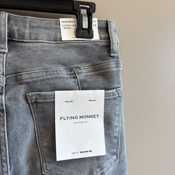 Flying Monkey light wash grey flare jean - Picture 2 of 6